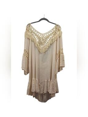 "Lamiar" NWT Elegant Cream Backless Dress One Size Cottom&Polyester Some flaws